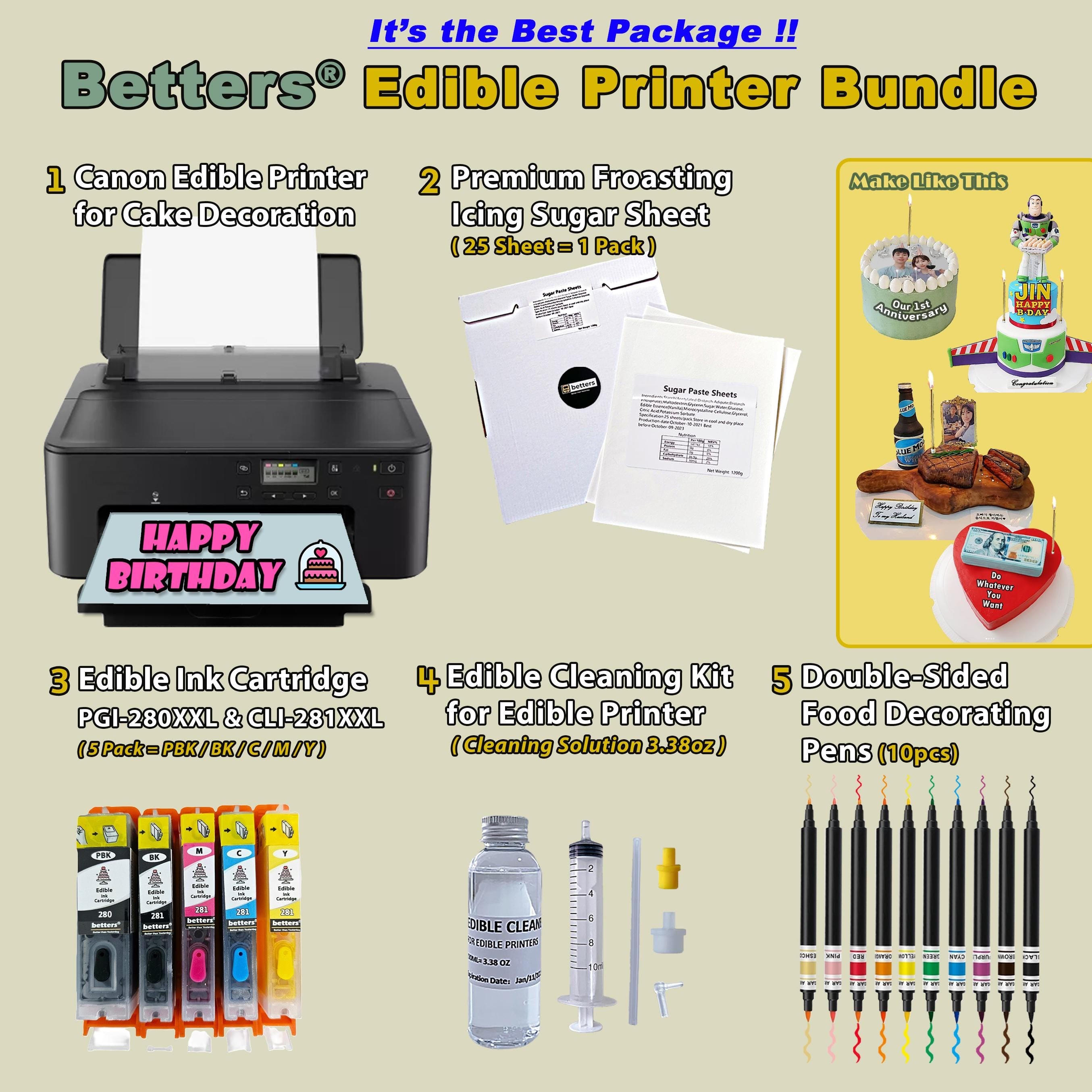 Edible Printer Bundle – Print Cake Toppers images – Betters Shop