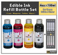 Betters shop edible ink refill set four 100ml bottles cyan magenta yellow black with syringes and needles for Canon