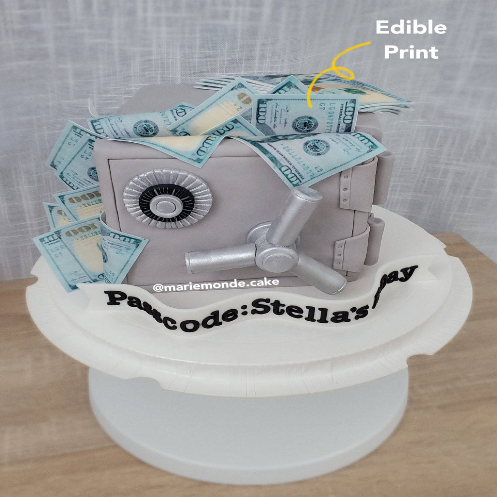 Betters shop edible ink refill set edible print vault cake with realistic printed dollar bills spilling out